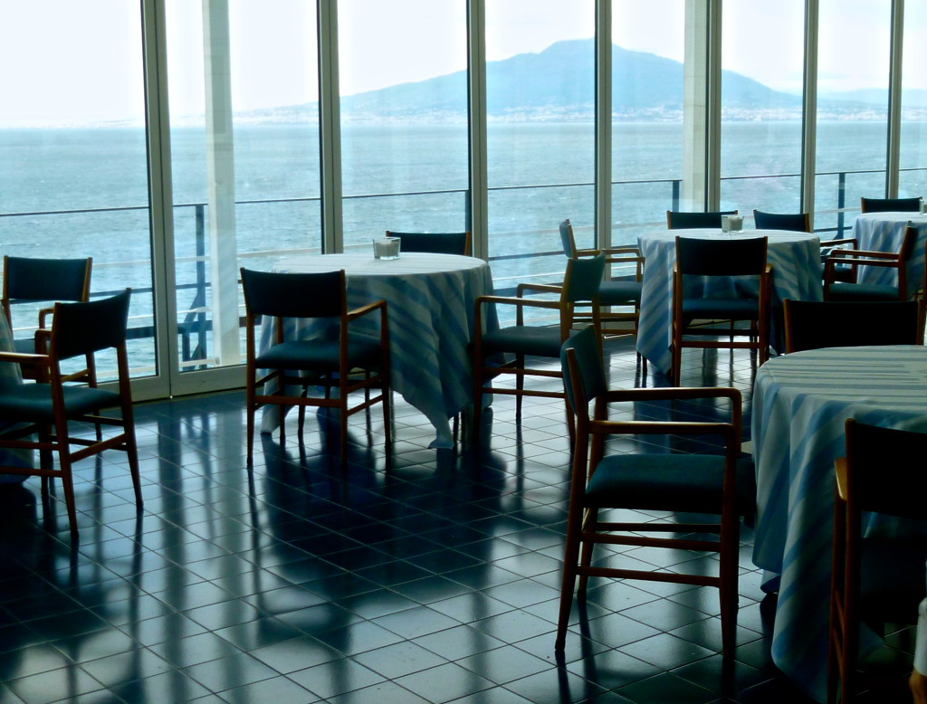 Dining room, Vesuvius in the background